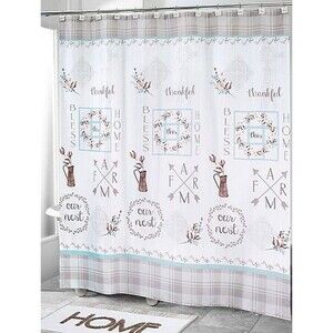 Avanti Our Nest Shower Curtain 72x72 Plaid Thankful Blessed Country Farmhouse